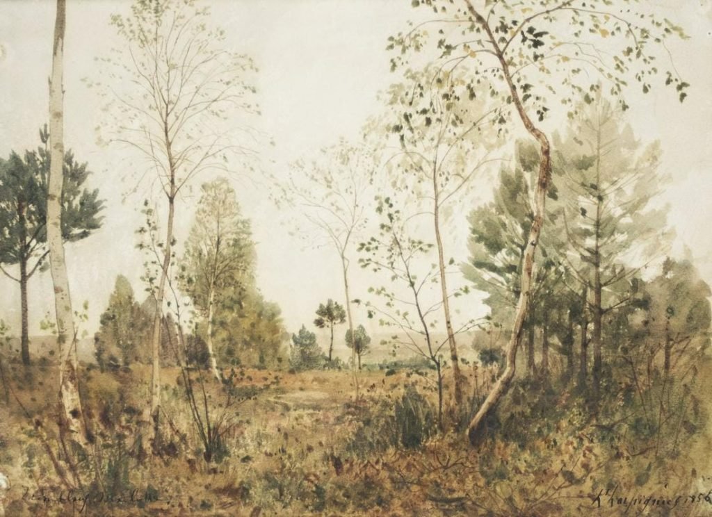 Les Trembleaux, Marlotte, aquarelle, 1856